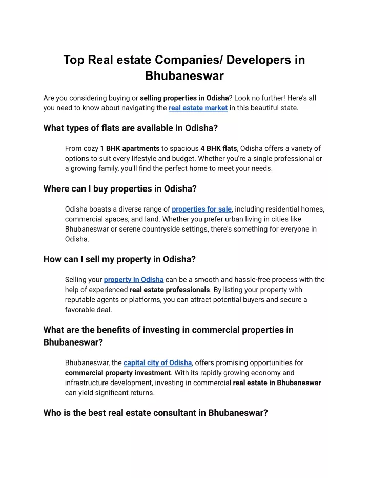 top real estate companies developers