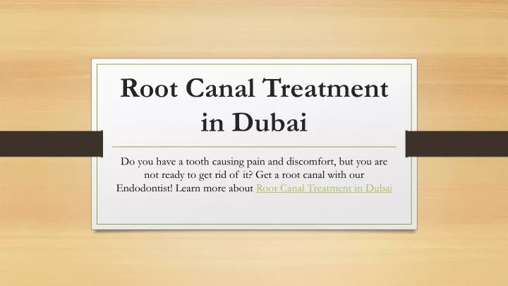 root canal treatment in dubai