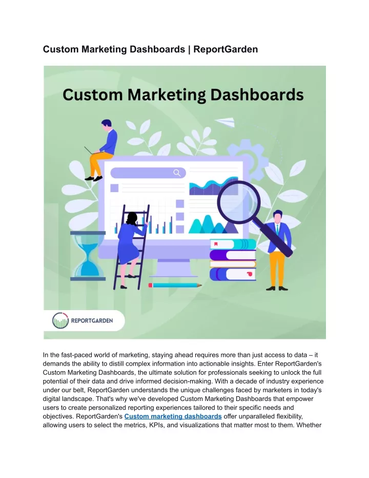 custom marketing dashboards reportgarden