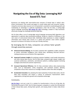 navigating the era of big data leveraging