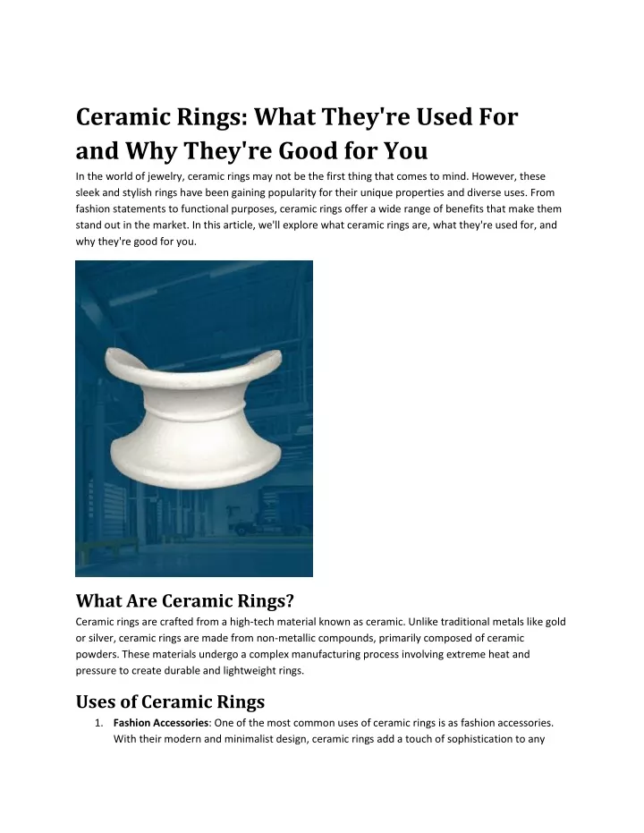 ceramic rings what they re used for and why they