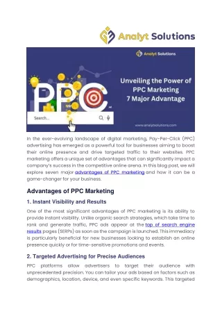 Unleashing the Power of PPC Marketing 7 Major Advantages