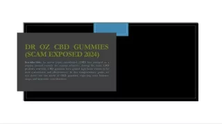 Dr Oz CBD Gummies (Scam Exposed 2024)