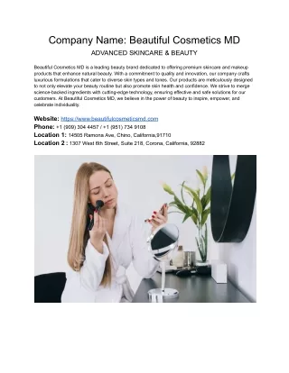 Beautiful Cosmetics MD: Where Science Meets Luxury