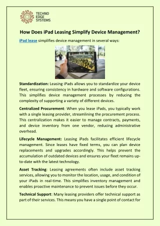 How Does iPad Leasing Simplify Device Management?