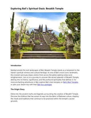 Bali's Iconic Spiritual Gem