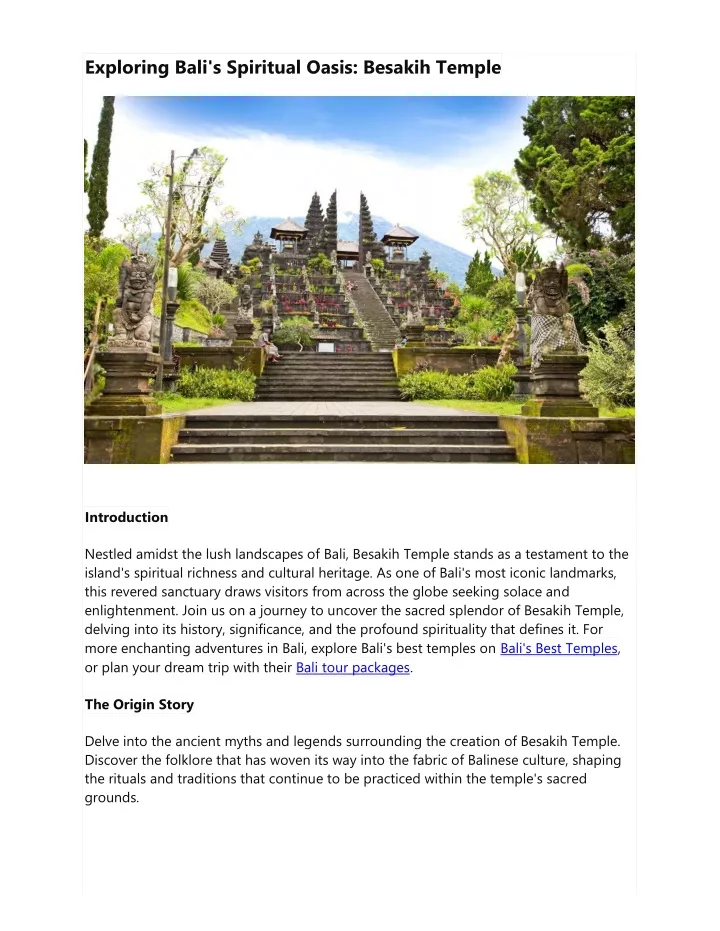 exploring bali s spiritual oasis besakih temple