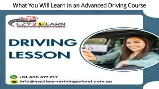 What You Will Learn in an Advanced Driving Course
