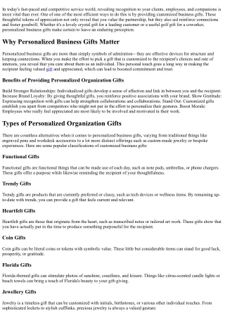 Program Appreciation with Personalized Business Gifts