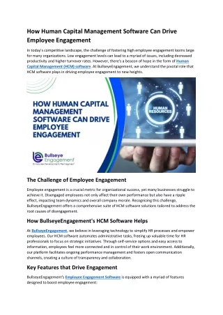 How Human Capital Management Software Can Drive Employee Engagement
