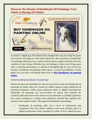 Buy Handmade oil painting online