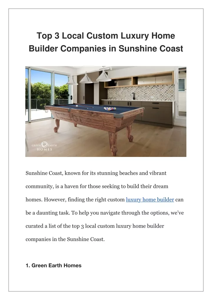 top 3 local custom luxury home builder companies