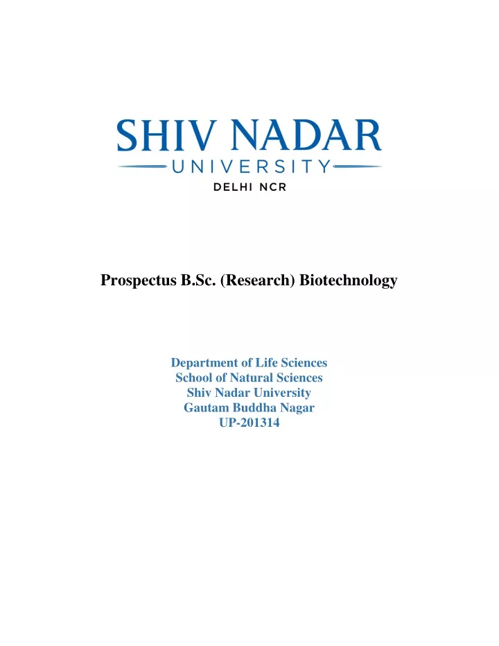 prospectus b sc research biotechnology