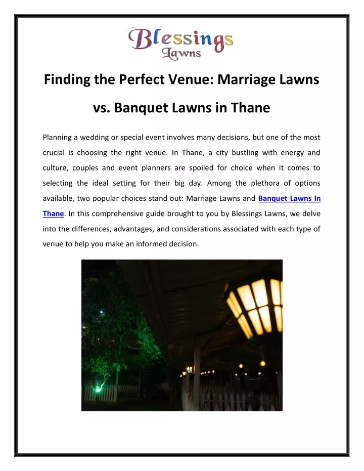 finding the perfect venue marriage lawns