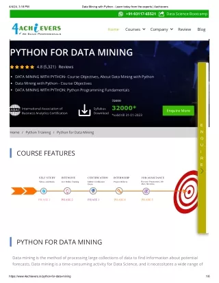 python for data mining course- 4achievers