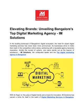 Elevating Brands_ Unveiling Bangalore's Top Digital Marketing Agency - IM Solutions