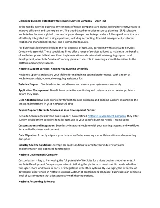 unlocking business potential with netsuite