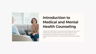 Expert Medical and Mental Health Counseling for Optimal Well-Being