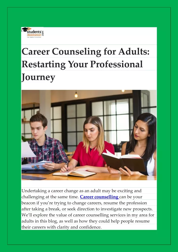 career counseling for adults restarting your
