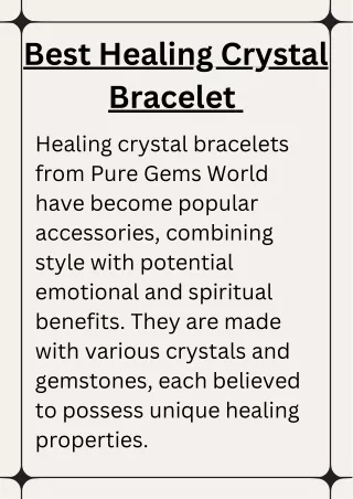 Which is the best Healing Crystal Bracelet shop in Delhi?