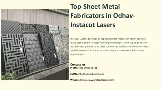 Top Sheet Metal Fabricators in Odhav, Best Top Sheet Metal Fabricators in Odhav