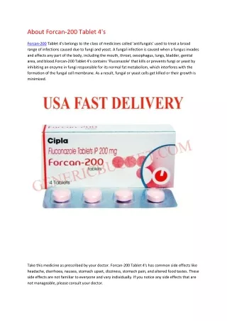about forcan 200 tablet 4 s