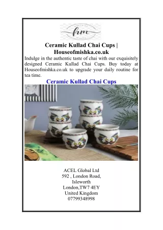 Ceramic Kullad Chai Cups  Houseofmishka.co.uk