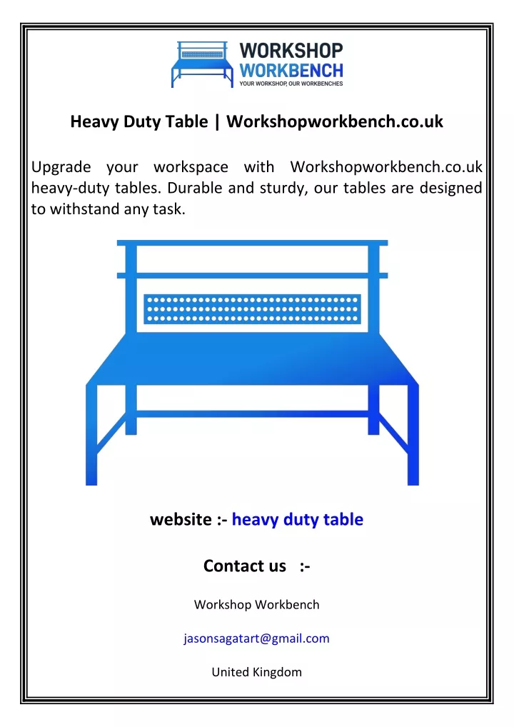 heavy duty table workshopworkbench co uk