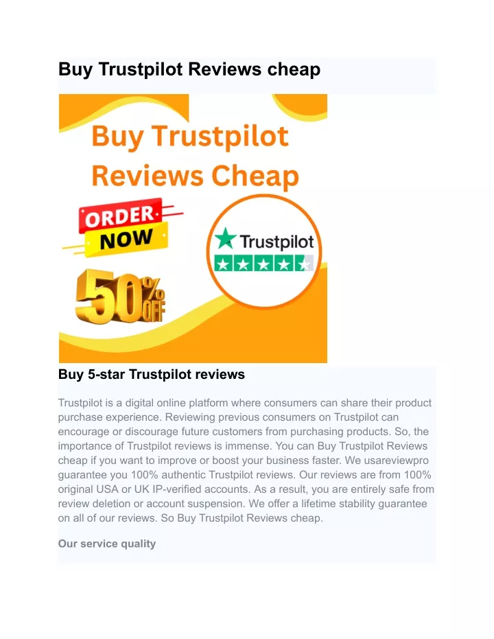 buy trustpilot reviews cheap