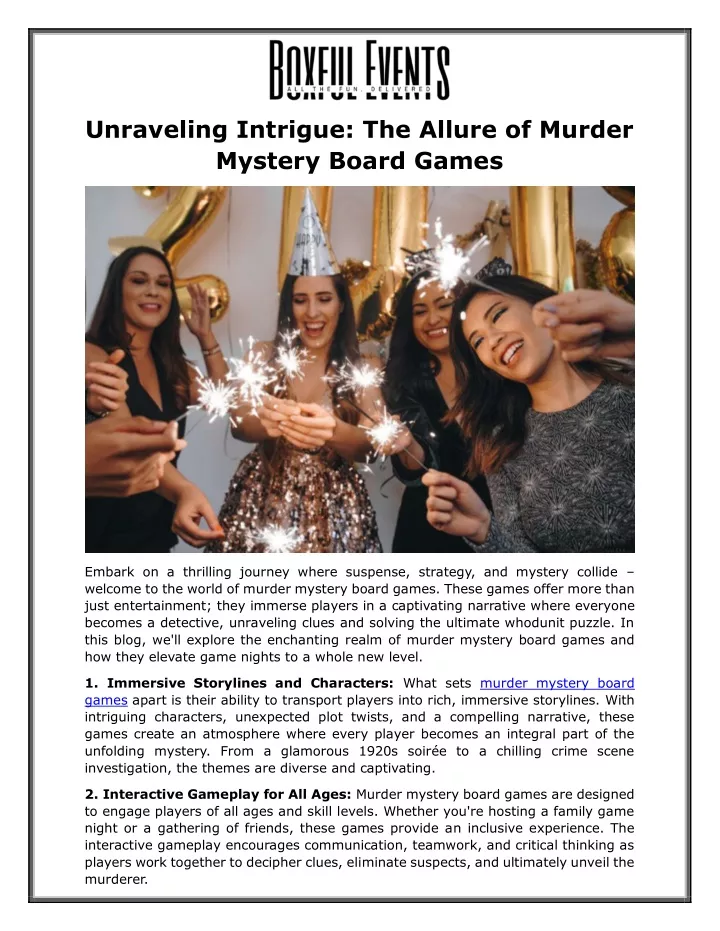 unraveling intrigue the allure of murder mystery