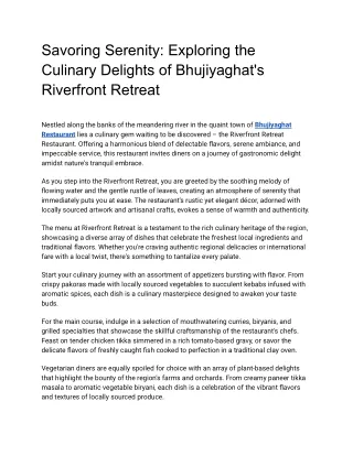 Bhujiyaghat Restaurant
