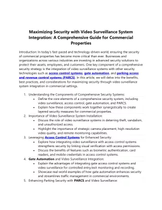 Maximizing Security with Video Surveillance System Integration A Comprehensive Guide for Commercial Properties