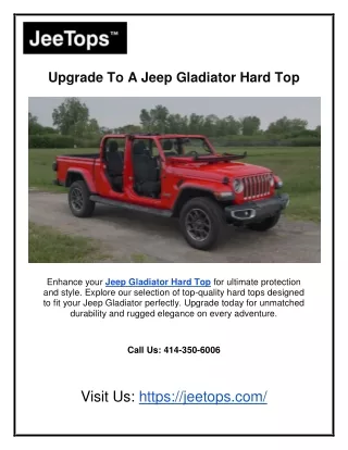 Upgrade to a Jeep Gladiator Hard Top
