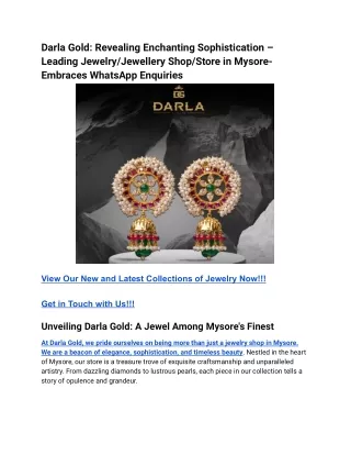 Darla Gold_ Revealing Enchanting Sophistication – Leading Jewelry_Jewellery Shop_Store in Mysore- Embraces WhatsApp Enqu