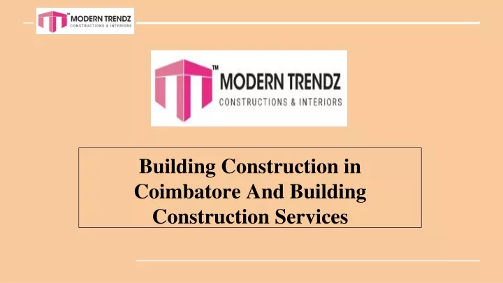 building construction in coimbatore and building construction services