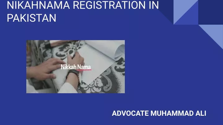 nikahnama registration in pakistan