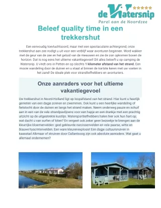 beleef quality time in een trekkershut