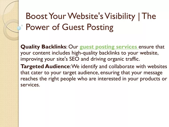 boost your website s visibility the power