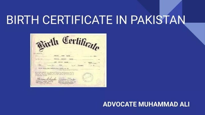 birth certificate in pakistan