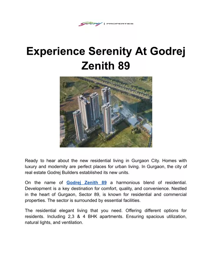 experience serenity at godrej zenith 89