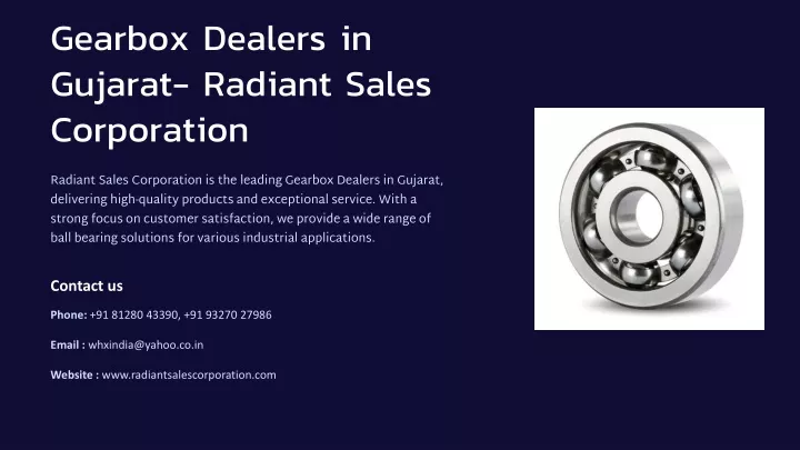 gearbox dealers in gujarat radiant sales