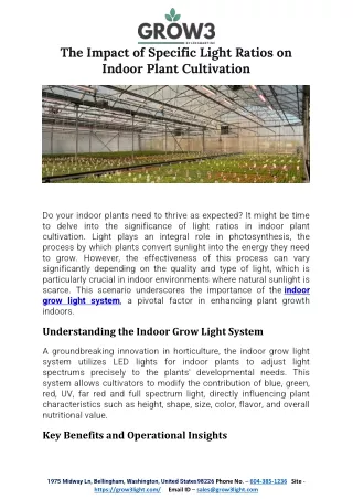 The Impact of Specific Light Ratios on Indoor Plant Cultivation