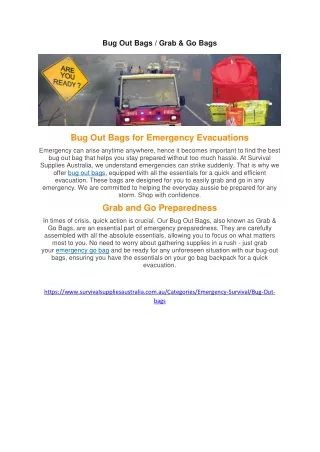 bug out bags grab go bags