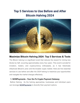 top 5 services to use before and after bitcoin