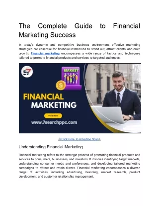 The Complete Guide to Financial Marketing Success