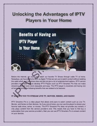Unlocking the Advantages of IPTV Players in Your Home