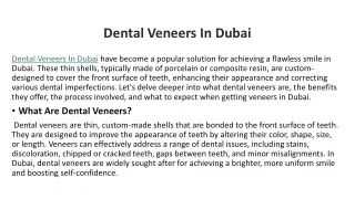 Dental Veneers In Dubai