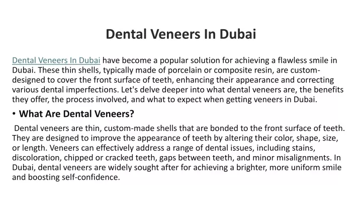 dental veneers in dubai