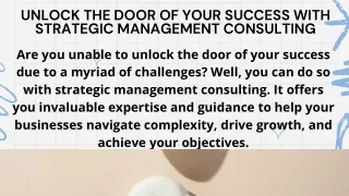 Unlock The Door Of Your Success With Strategic Management Consulting