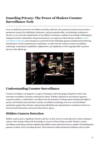 Guarding Privacy The Power of Modern Counter Surveillance Tech